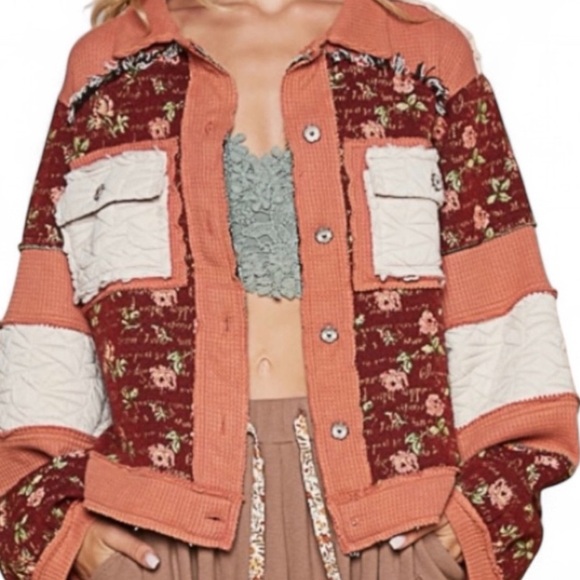 POL / New Patchwork Quilted Jacket / Boho Floral Winter jacket Boutique - Picture 13 of 13